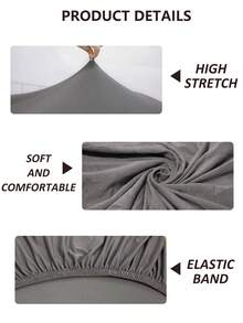 1 buah Rok Kasur Lilit Sutra Susu, Warna Polos atau Bermotif, Rok Kasur Elastis 4 Sisi, Cocok untuk Dekorasi Rumah Kamar Tidur - Abu-abu pucat - View 5