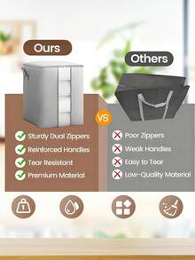 [Delivery Within 2-7 Days In The United States]1pc Gray Storage Bag, Large Capacity Moving Bag, Camping Picnic Sundries Bag, Wardrobe Storage Organizing Bag, Seasonal Clothes Storage Bag, Foldable Portable Storage Bag Decorations Decor Festival Decor Room Decor Home Decor Bed Room Decor Bedroom, Organizer, Home Storage, White T Shirt Women, Black Pants Women, Ladies Winter Clothes, Dress, Versatile Storage Bag This Heavy Duty Storage Bag Is Multi-Functional, It Can Not Only Store Clothes, Blankets, Pillows & Comforters At Home, But Also Being Heavy Duty Moving Bags In Many Scenarios, Such As Camping, College Dorm, Picnics. Holiday Season, Festival Decor, Stylish Kitchen Essentials  Wedding Bathroom Deccor  Gifts For Women   Bathroom Accesssories - 彩色 - 查看 4