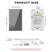 Whole Home Lighting Smart Switch - Control Wall Ceiling Pendant Lights Via Tuya App & Alexa - US Standard Touch Panel Requires Neutral Wire - Effortless For Bedroom Office Restaurant - Gold Grey - Grey - View 7
