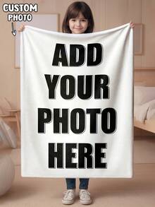 1pc Customizable Photo Blanket, Family Blanket, Photo Blanket, 9-Grid Pattern, Memorial Blanket, Suitable As Gift For Girls, Boys, Adults, Valentine's Day, Lightweight, Baby Blanket, Personalized Fleece Blanket, Personalized Photo Blanket, Personalized Throw Blanket, Personalized Baby Blanket, Newborn Blanket, Suitable For Mother's Day, Birthday, Children's Day, Father's Day, Graduation, Wedding, Christmas, Halloween