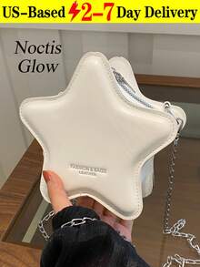 Women's Fashion-Forward Star-Shaped Leather Crossbody Bag, Silver Chain Punk Streetwear Handbag – High-Quality Faux Leather With Unique 3D Star Design, Durable Silver Metal Chain Strap For Adjustable Wear, Mini Size Perfect For Essential Carry, Suitable For Daily Outings Shopping Dates Parties & Urban Commutes, Resists Wear & Fading, Matches Punk Grunge Streetwear & Edgy Fashion Styles, Great Gift For Family Friends Or  Women - 多色 - 查看 16