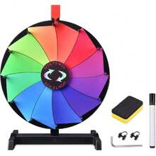 15 Inch Heavy Duty Prize Wheel - 12 Slots Tabletop Roulette Wheel With Dry Erase Marker - Carnival Games Spinner For Trade Shows, Parties And Outdoor Events,31254293 - Royal Blue - View 1