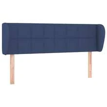 vidaXL Kopfteil Mit Ohren, Blau, 147x23x78/88 Cm, Stoff - Blu - Visualizzare 2