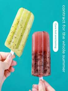 1pc 4-Cavity Popsicle Mold With Lid, Cute Ice Pop Mold For DIY Homemade Ice Cream, Popsicle, And Ice Lolly - Multicolor - View 3