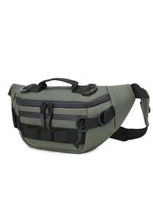 Geantă de piept crossbody multifuncțională pentru exterior, cu un singur umăr, nouă pentru bărbați, capacitate mare de depozitare multistrat pentru naveta, călătorii, geantă de talie sport, geantă pentru echipamente în aer liber rezistentă la uzură și portabilă