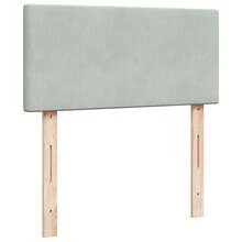 vidaXL Letto ottomano con materasso e LED, grigio chiaro, 90x190 cm, velluto - Grigio - Visualizzare 10