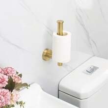 Brushed Gold Toilet Paper Holder SUS304 Stainless Steel, Modern Round Tissue Roll Holders Wall Mount, Toilet Paper Roll Dispenser Bathroom,Drill-Free Design - Multicolor - View 7