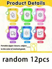 Bộ 6/3/1 bảng trắng mini móc khóa - Bảng trắng móc khóa ba lô, có thể xóa, phù hợp cho bé trai và bé gái, quà tặng sinh nhật, trang trí tiệc mừng em bé chào đời. - Nhiều màu - Xem 10