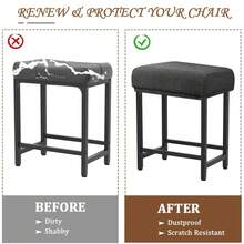 Levoberg Bar Stool Cover Rectangle Stretch Counter Height Barstool Slipcovers Rectangular Vanity Stool Cover Kitchen Counter Saddle Seat Cover For Wooden Metal Bench Set Of 4 Dark Gray,4Pack,DarkGray - 深灰色 - 查看 6
