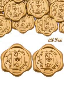30/50 miếng dán niêm phong thư bằng sáp, nhãn dán sáp tự dính mạ vàng, nhãn dán niêm phong phong bì, nhãn dán mạ vàng, thích hợp cho thiệp Lễ Tạ ơn/gói quà/thiệp mời đám cưới, tiệc đính hôn, tiệc sinh nhật, Giáng sinh và các dịp khác. - Đồng - Xem 18