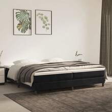 vidaXL Boxspringbett Mit Matratze, Schwarz, 200x200 Cm, Samt - Black - View 1