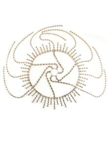 1件/套流苏发链，时尚奢华水钻发饰，女士舞台表演装饰，头饰，头部饰品，准新娘，女士发饰 - 彩色 - 查看 8