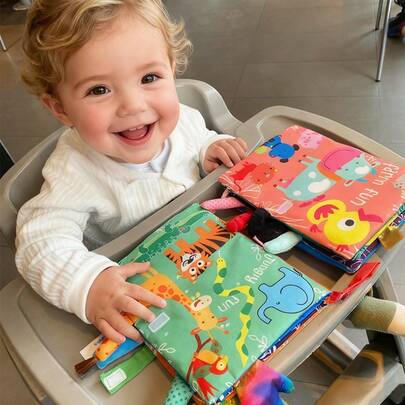 1 Piece Of Soft Cartoon Cloth Book Toy For Men And Women, With Built-In Sound Paper, Fully Filled Three-Dimensional Tail, And An Interactive Cloth Book Toy That Cannot Be Torn Apart, Suitable As A Gift For Newborns