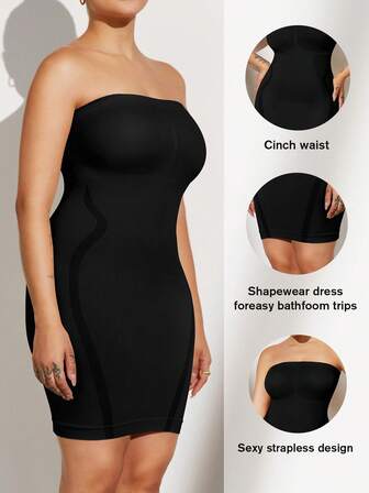 1 pezzo Shapewear donna taglie forti, modellante, controllo addome, sottoveste piatta, snellente, modellante vita, sollevante glutei, abito senza cuciture