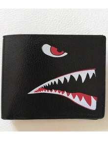 Teen Boys Cool Wallet Funny Wallets Men's Short Wallet Money Clip Pu Leather Horizontal Wallet Coin Purse Credit Id Card Cash Holder Black Blocking Cute Kawaii Aesthetic Wallets With Coin Pocket Id Window For Teen Boy Male Youth Guys Men Teenager Suitable For Teen Summer Casual Outdoor Athletic Or Vacation Travel Or Graduation Gifts Or Birthday Dress Accessories Formal/Business Formal Valentine's Day Ideas - Black - View 3