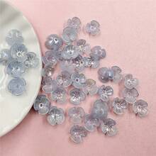 1 Bag/200Pcs 9.5mm Acrylic Small Flower Beads Charms Jewelry Making DIY Bracelet Necklace Beaded Material - Blue - View 4