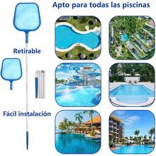 Skimmer Profesional Para Piscinas, Pool Skimmer Net, Red De Limpieza De Piscinas Con Pértiga Telescópica, Material De aleación De Aluminio, Premium Kit Limpieza Alberca,Red Para Limpiar Alberca Recolección De Basura De Hojas - Celeste - Ver 6