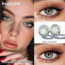 FRESH LADY Kính áp tròng màu dùng một lần Freshlady 14.20mm, hàm lượng nước 40%, thoải mái và mềm mại, có các màu xanh lá cây, xanh dương, xám, xám bạc, phù hợp để đeo hàng ngày, trang điểm và dự tiệc. - 0 - Xem 14