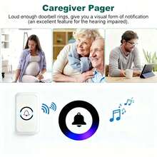 Este timbre inalámbrico inteligente admite la funcionalidad plug-and-play, viene con 60 melodías (música/tonos), cuenta con control remoto de largo alcance y es muy fácil de instalar (no requiere cableado). - 1 juego - Ver 3