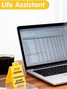 1 Pc Caution Overstimulated Desk Sign - Funny Office Desk Warning Signs For Colleagues, Employees, And Bosses, Durable And Lightweight Workspace Warning Signs And Office Decorations - View 3