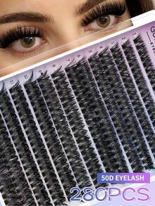 280/300 PCS Individual Lash Clusters 30/40/50D D Curl 8-16mm DIY Lash Clusters Manga Lashes Extra Thick&Fluffy&Natural Look Reusable Individual Eyelash Extension Kit For Self Use At Home Or On-The-Go For Daily Life&Wedding&Dating&Party&Travel&Spring Day - D - View 9