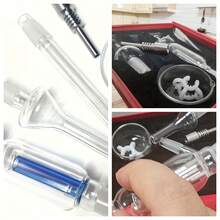 Glass Honey Collectors Suitable For Home And Kitchen, Honey Dispenser With Vertical Honey Comb-Shaped Jars, Glass Funnel Accessories And Adapter Rods, Honey Series, Stylish Dispenser, Glass Jars, Durable Glass, High-Quality Materials, Honey Filter - trắng - Xem 3