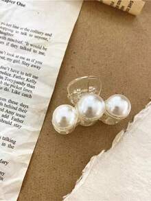 A Pair Of Elegant And Cute Faux Pearl Hair Claws, Suitable For Side Bangs And The Back, Summer Claw Clips, Hair Clips, Hair Clips, Hair Clips, Hair Clips, Hair Clips, Hair Clips, Hair Grips, School Supplies, College, Women, Autumn, Winter Hair Accessories, Vacation Clothing - Multicolor - View 5