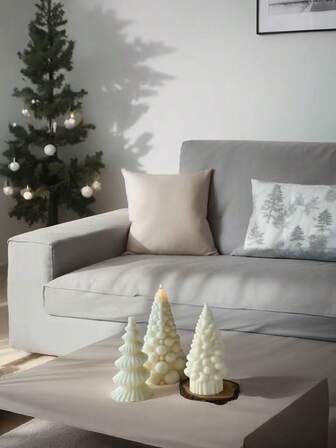 1 pieza Vela de Navidad, Vela aromática hecha a mano con diseño geométrico, muy adecuada para decoración de habitaciones, centro de mesa de comedor, fiestas, bodas y regalos para el Día de la Madre, decoración navideña, decoración del hogar, decoración de cumpleaños, decoraciones navideñas, regalos de Navidad