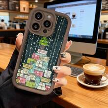 Estuche de Teléfono Caja de Regalo de Navidad Patrón de Árbol Para  15 Pro Max  14 Plus  13 Mini  12  Galaxy S24 S23 S22 S21 Protector de Teléfono Estuche de Teléfono para Pareja Regalo para Él Ella Presente de Vacaciones - Negro - Ver 5