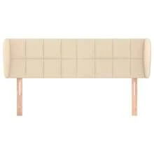 vidaXL Kopfteil Mit Ohren, Creme, 147x23x78/88 Cm, Stoff - White - View 3