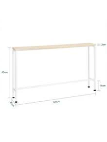 SoBuy Narrow Console Table For Hallway – Console Tables For The Living Room, Metal Sideboard, Robust Design – Ideal For Hallway Furniture, Office – Natural & Black, 120x65x20cm, FSB19-Z - White - View 3