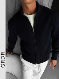 GRDR Herrlångärmad kofta med dragkedja, mångsidig för vardagsbruk