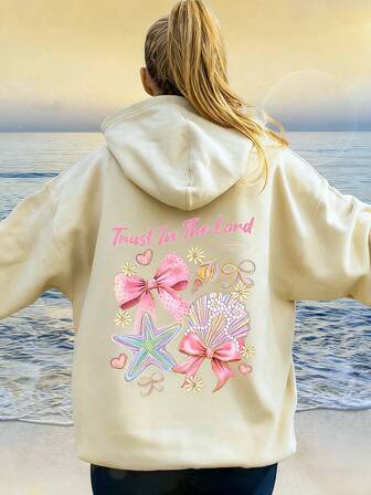 Sudadera con capucha grande y cómoda para mujer de talla grande, con un lindo estampado marino, perfecta para el otoño y la temporada de regreso a la escuela, la playa, las fiestas, la asistencia a la escuela, los festivales de música, las vacaciones y los desplazamientos.