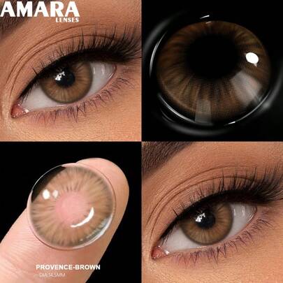 AMARA 1 Pair Pink Contact Lenses, 14.5mm Diameter, Cosmetic Contact Lenses For Beauty, Suitable For Valentine's Day And Christmas Makeup