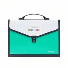 1pc Large Capacity Accordion Folder Briefcase, 13 Compartments Student Test Paper Subject Storage Bag, Practical Accordion Style Office Document Organizer Folder - Single Piece - View 13