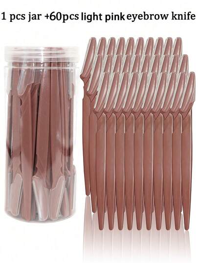 60/30/20/12/6pcs Set Coffee Color Grooming Eyebrow Razor & Shaver Set, Eyebrow Trimmer & Shaver, Exfoliating Dermaplaning Tool, Body Hair Removal Trimmer And Face & Eyebrow Razor Set Long Handle Blade With Precision Cover Women Eyebrow Shaping Tools Suitable For Or Travel Use Multi-Function Eyebrow Trimmer, For Eyebrow, Lip, Leg Hair & Gentle Effective Removal,Makeup,Cheap,Room Decor,Vanity,Travel,Bedroom,Makeup Accessories,Eyebrow Razor.