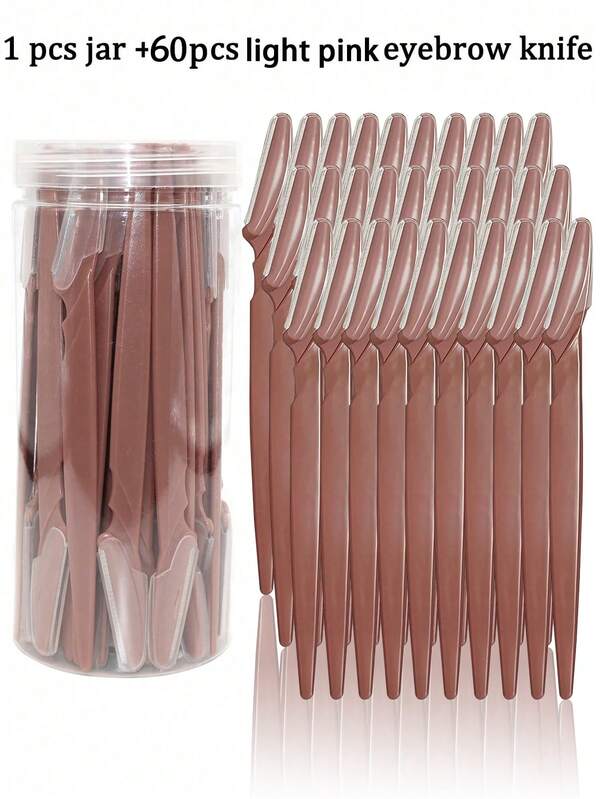 60/30/20/12/6pcs Set Coffee Color Grooming Eyebrow Razor & Shaver Set, Eyebrow Trimmer & Shaver, Exfoliating Dermaplaning Tool, Body Hair Removal Trimmer And Face & Eyebrow Razor Set Long Handle Blade With Precision Cover Women Eyebrow Shaping Tools Suitable For Or Travel Use Multi-Function Eyebrow Trimmer, For Eyebrow, Lip, Leg Hair & Gentle Effective Removal,Makeup,Cheap,Room Decor,Vanity,Travel,Bedroom,Makeup Accessories,Eyebrow Razor.