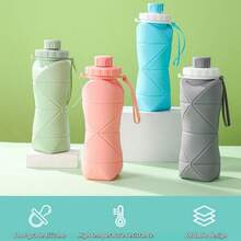 Portable Foldable Camping Water Bottles Travel Coffee Car Anti Brop Cup Bottle Outdoors Hiking Cycling Fishing - 粉色 - 查看 5