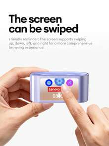 Lenovo RS105 Bluetooth Earphones, In-Ear Open-Ear, Multifunctional Touchscreen, Remote Shutter, Dual-Core Spatial Audio, Long Battery Life, Music, Sports, Gaming, Upgraded Materials, Comfortable Fit, Compatible With Smartphones And Computers - 淡紫色 - 查看 8