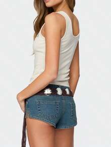 Women's Ribbed Tank Tops Knit Scoop Neck Sleeveless Fitted Casual Vest Tops Summer Slim Basic Tee Shirts Y2k Fashion Going Out Crop Top Streetwear - 杏色 - 查看 3