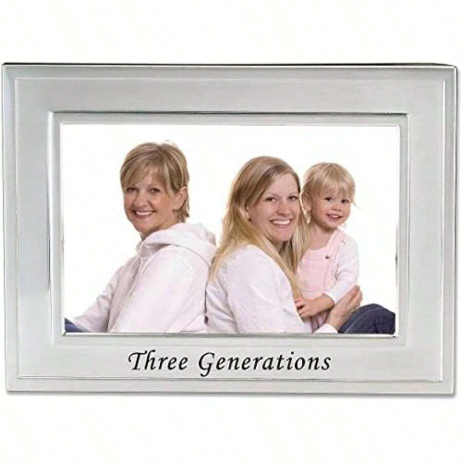 Lawrence Frames 508164 Sentiments Collection, Brushed Metal Four Generations Picture Frame, 4 by 6 Inch(Marco fotográfico de Tres Generaciones) - Multicolor - Ver 1