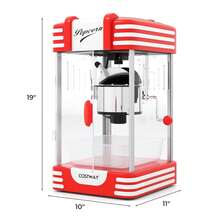 19 Oz Popcorn Machine With Stainless Steel Kettle, Halogen Light, Kernel Oil Scoops - US A Type Plug(110-127V) - View 2