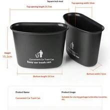 悬挂式车载垃圾桶，多功能设计，节省空间，安装简便，集垃圾、雨伞和物品收纳于一体，适用于前排座椅、驾驶、长途旅行，是车主、家庭、驾驶员、汽车爱好者、车内收纳整理的理想之选，也是旅行必备礼品。 - 彩色 - 查看 12