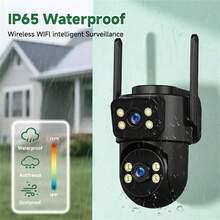 5G Outdoor Dual-Lens Security Camera, Wi-Fi Surveillance, 355° Rotating Auto-Tracking Panoramic Camera, Supports 2.4/5GHz Dual-Band, 2MP+2MP Dual Lens, Two-Way Audio, Motion Detection, Color Night Vision - USB Powered, IP65 Waterproof, Suitable For Outdoor Monitoring, Camera Accessories - Multicolor - View 4