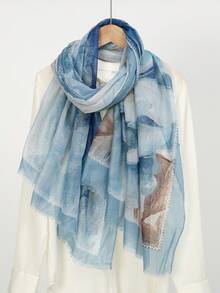 1 pieza Pañuelo/Chal ligero y casual con estampado floral para mujer - Multicolor - Ver 10