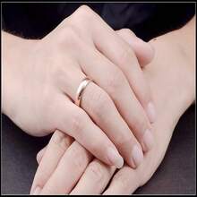 8mm Titanium Steel Plain Couple Rings, S925 Silver Plated, Non-Fading, Personalized Tail Ring, Engagement Jewelry, Eternal Style, Suitable For Casual Wear And Party, Christmas, Birthday, Holiday, Best Friend Gift - Silver - View 6