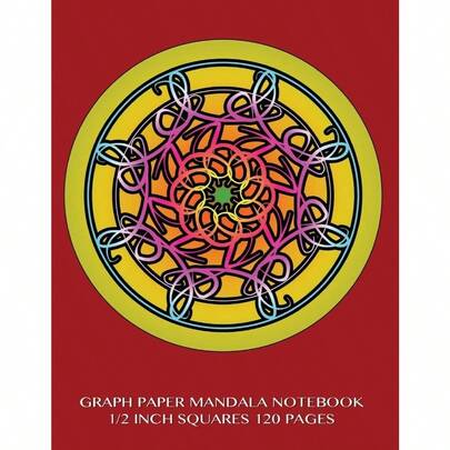 Graph Paper Mandala Notebook 1/2 Inch Squares 120 Pages: 8.5x 11 Inch Notebook With Love Mandala Burgundy Cover, Graph Paper Notebook With Two. Sums, Composition Notebook Or Even Journal