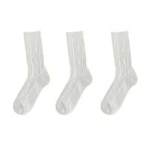 3 Pairs Winter Wool Socks Women Diamond Check Warm Velvet Cashmere Socks Mid Calf Thicken Solid Socks Fashion Soft Comfort - Multicolor - View 13