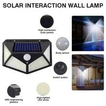 2 件/4 件/6 件 100-LED 太阳能壁灯（3 种模式）多功能防水户外花园装饰太阳能灯，带运动传感器聚光灯的太阳能 LED 灯，适用于花园、栅栏、车库万圣节圣诞节感恩节礼物 - 黑色 - 查看 9