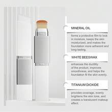 2-In-1 Color Changing Foundation Concealer Stick, Dual-Ended Design With Brush, Buildable Natural To Medium Coverage With A Lightweight, Moisturizing And Smooth Matte Finish, Adapts To Lighter-Darker Beige Tones, Suitable For All Skin Types Including Sensitive & Dry Skin, Travel-Friendly Makeup - 白色 - 查看 7